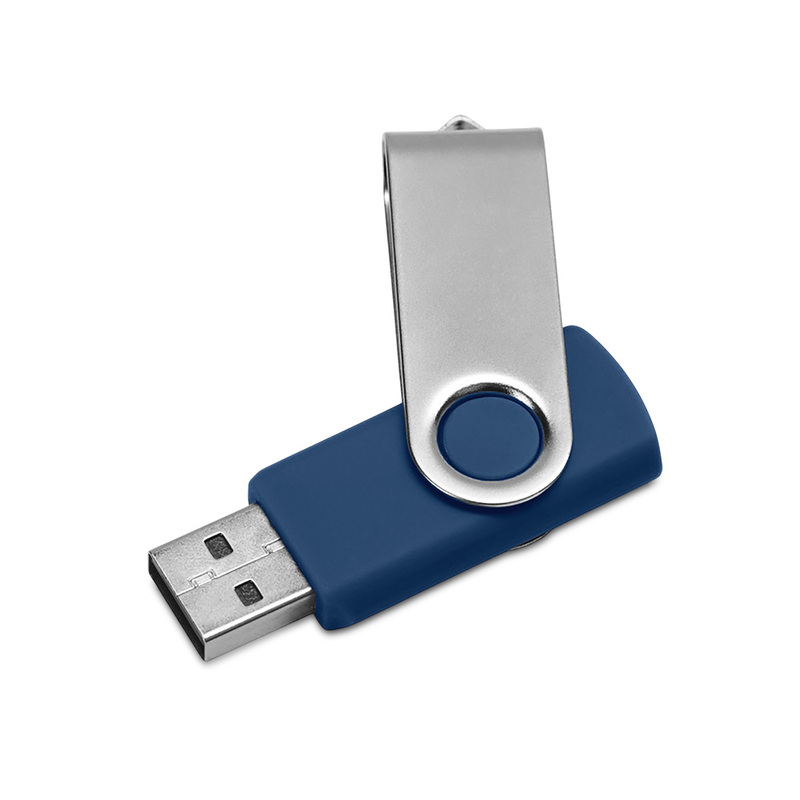 Флеш-карта USB 2.0 16 ГБ «Флэш С1», темно-синий с логотипом