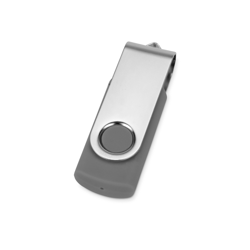 Флеш-карта USB 2.0 16 ГБ «Квебек», серый с логотипом