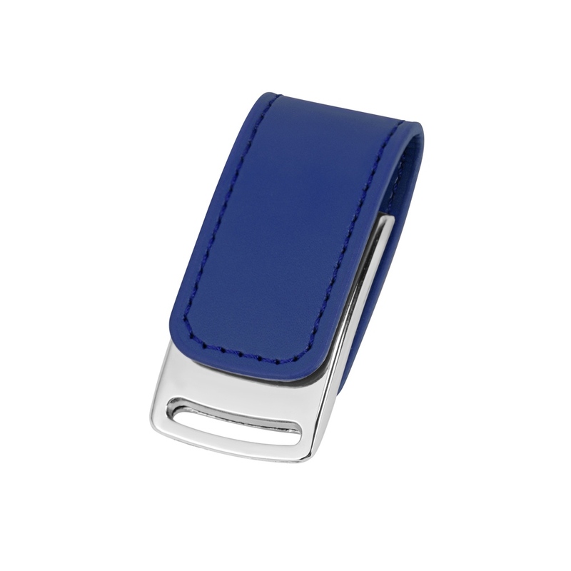Флеш-карта USB 2.0 16 Gb с магнитным замком "Vigo", синий/серебристый с логотипом