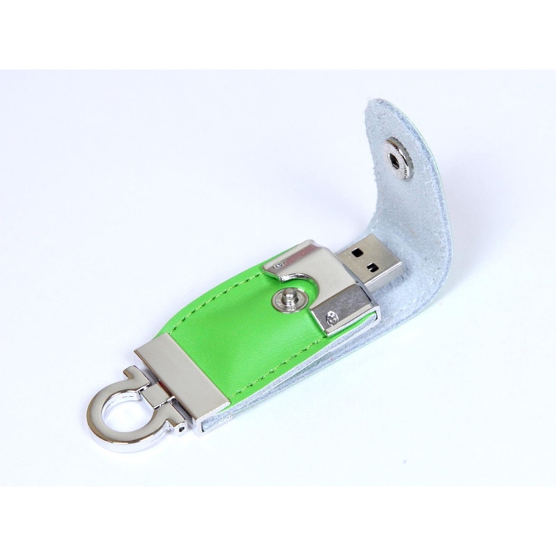 USB-флешка на 16 Гб в виде брелка, зеленый с логотипом