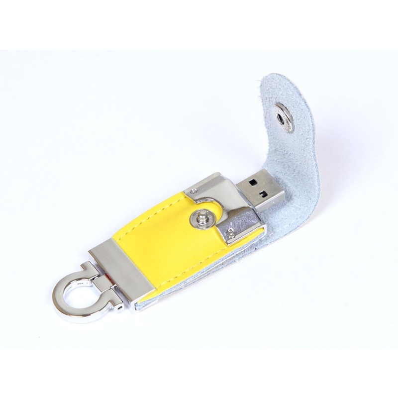 USB-флешка на 16 Гб в виде брелка, желтый с логотипом