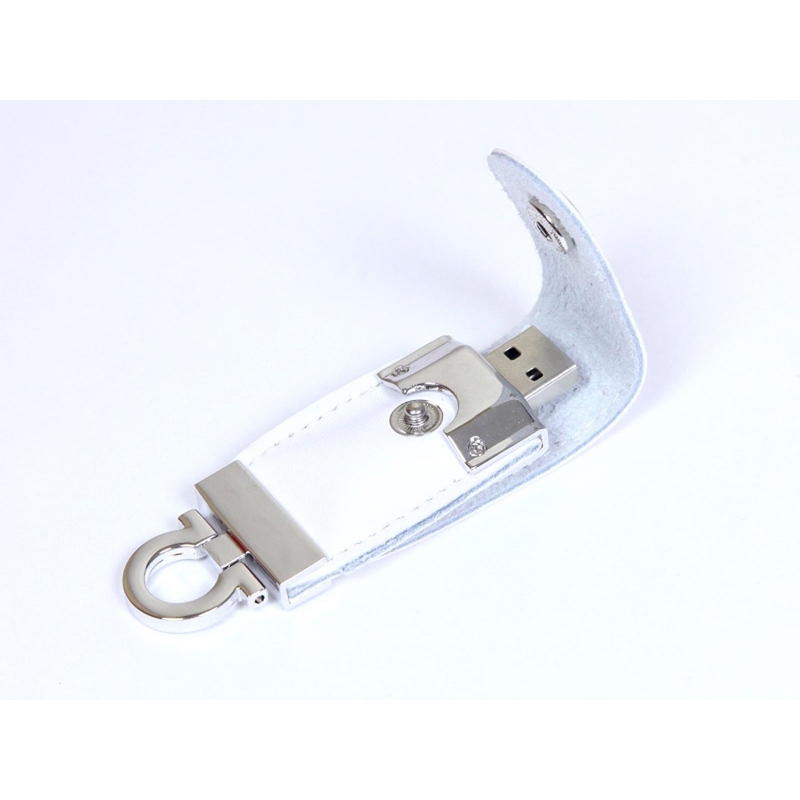 USB-флешка на 16 Гб в виде брелка, белый с логотипом
