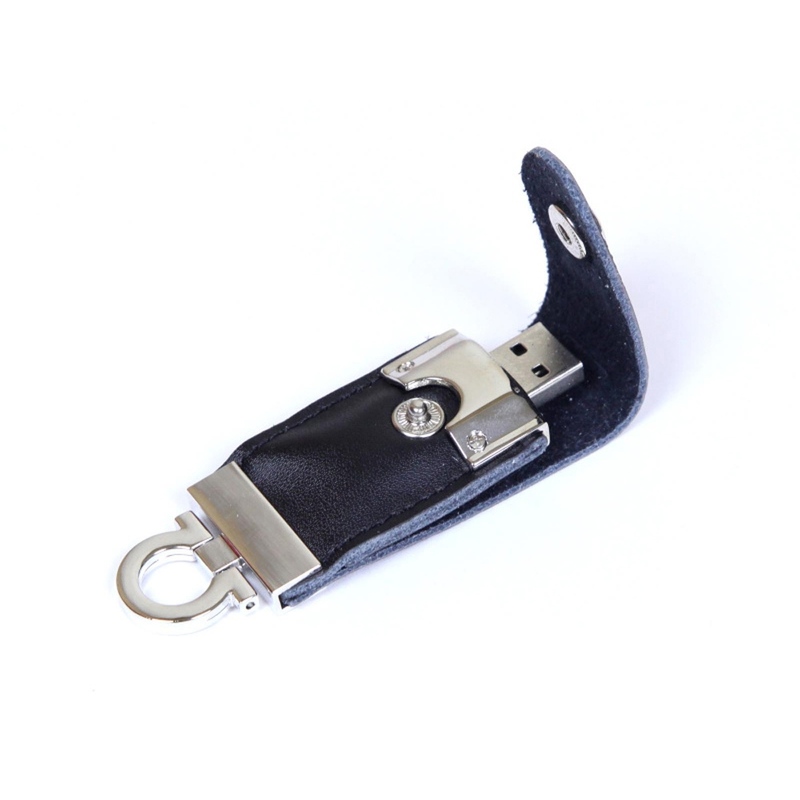USB-флешка на 16 Гб в виде брелка, черный с логотипом