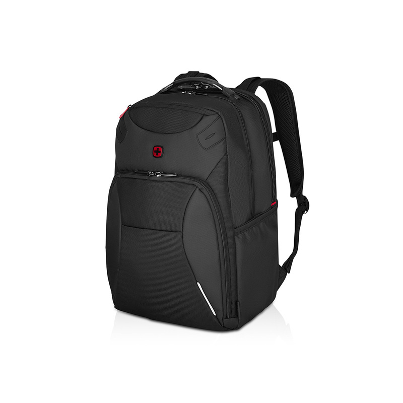 Рюкзак WENGER Cosmic 17", чёрный, переработанный ПЭТ/ПВХ/полиэстер, 34 x 23 x 49 см, 30 л с логотипом