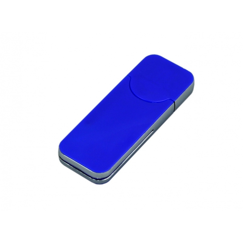 USB-флешка на 16 Гб в стиле I-phone, прямоугольнй формы, синий с логотипом