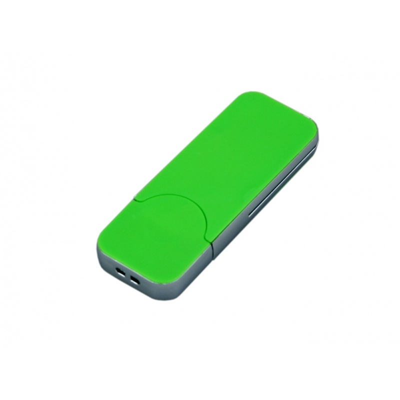 USB-флешка на 16 Гб в стиле I-phone, прямоугольнй формы, зеленый с логотипом