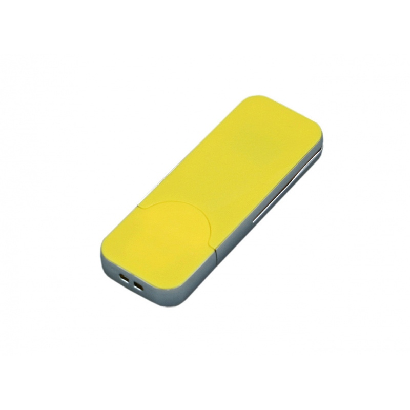 USB-флешка на 16 Гб в стиле I-phone, прямоугольнй формы, желтый с логотипом