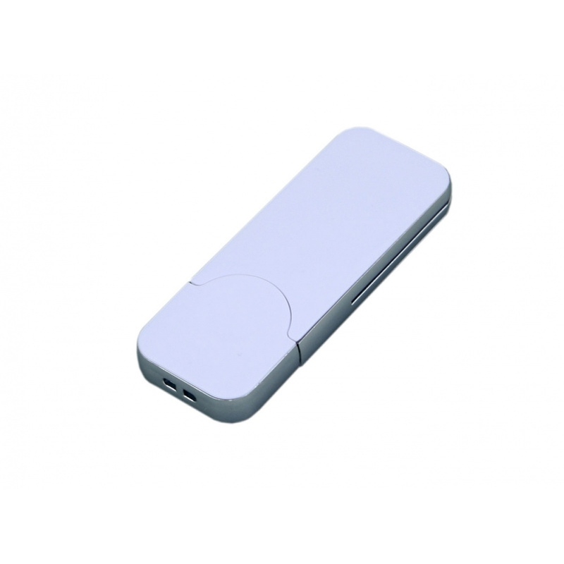USB-флешка на 16 Гб в стиле I-phone, прямоугольнй формы, белый с логотипом
