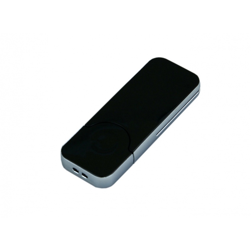 USB-флешка на 16 Гб в стиле I-phone, прямоугольнй формы, черный с логотипом