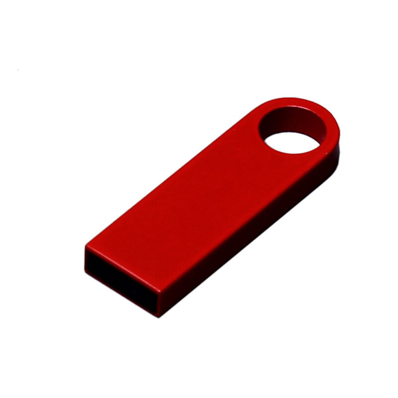 USB 2.0-флешка на 128 Гб с мини чипом и круглым отверстием, красный с логотипом