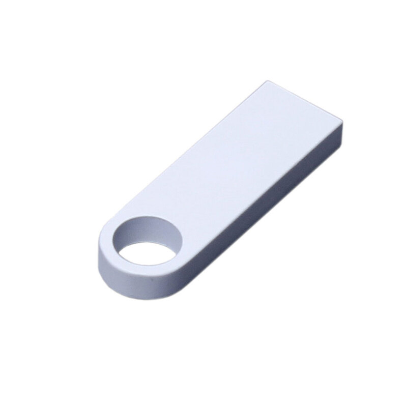 USB 2.0-флешка на 128 Гб с мини чипом и круглым отверстием, белый с логотипом