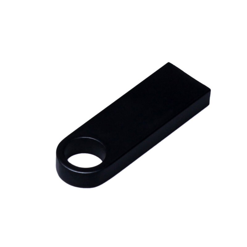 USB 2.0-флешка на 128 Гб с мини чипом и круглым отверстием, черный с логотипом