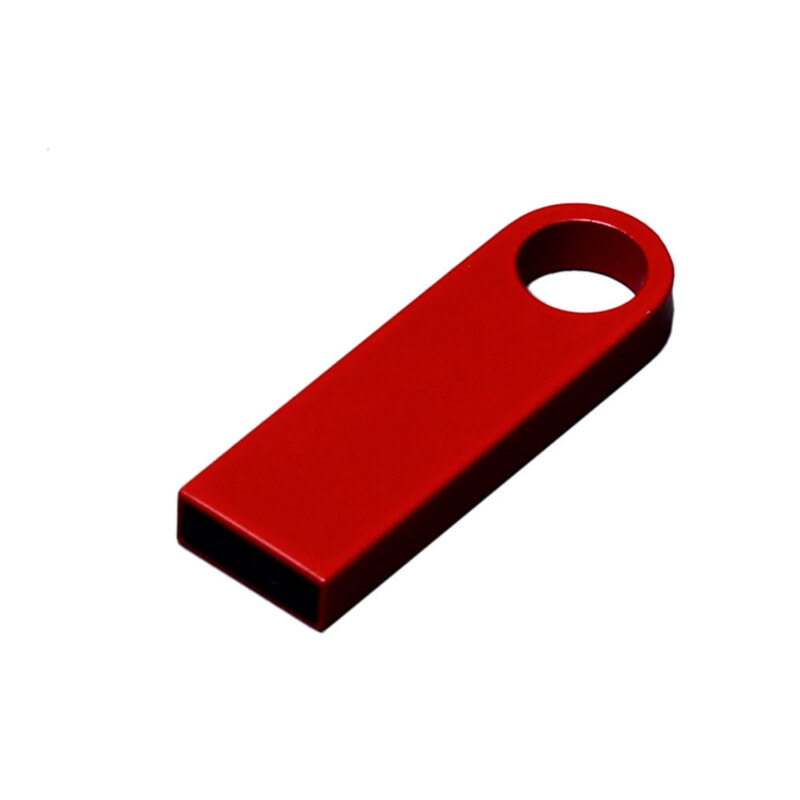 USB 2.0-флешка на 32 Гб с мини чипом и круглым отверстием, красный с логотипом
