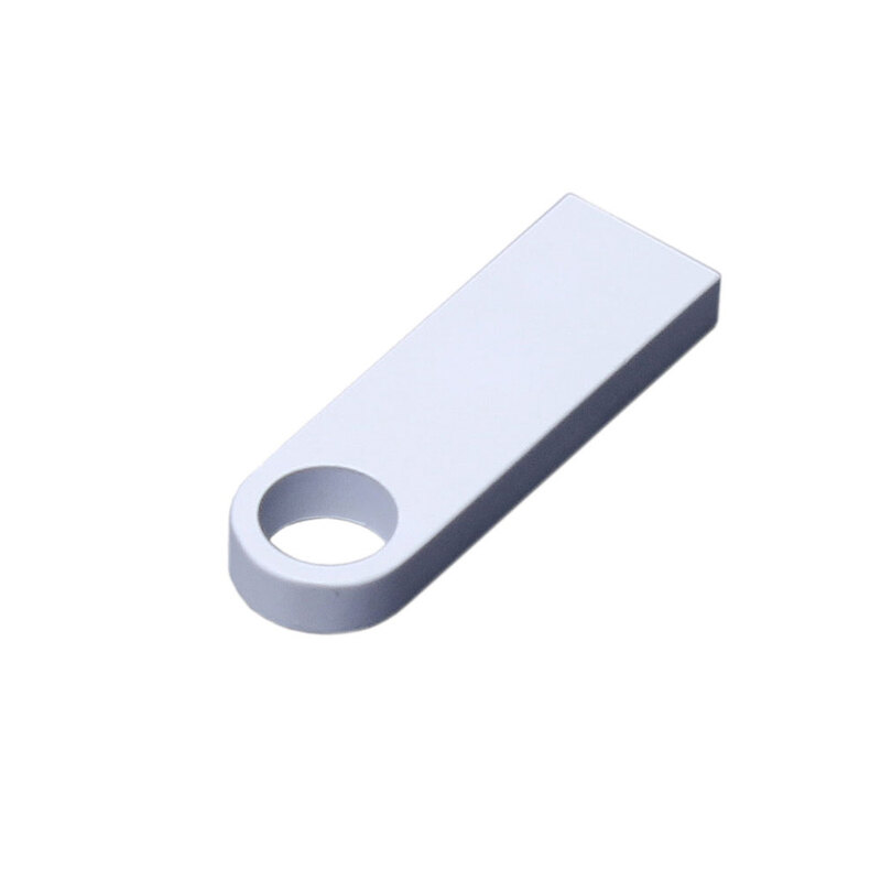 USB 2.0-флешка на 32 Гб с мини чипом и круглым отверстием, белый с логотипом