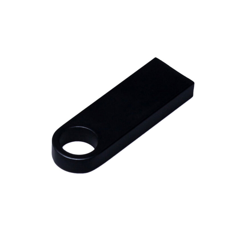 USB 2.0-флешка на 32 Гб с мини чипом и круглым отверстием, черный с логотипом