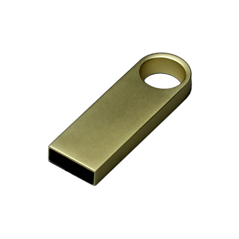 USB 3.0-флешка на 128 Гб с мини чипом и круглым отверстием, золотистый с логотипом
