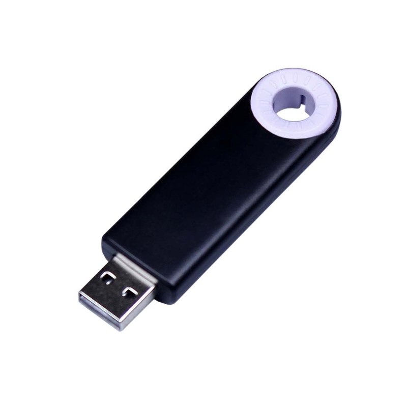 USB-флешка промо на 32 Гб прямоугольной формы, выдвижной механизм, белый с логотипом