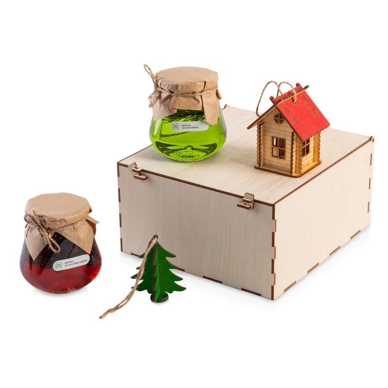 Подарочный набор «Decoration Deluxe» 2.0 с двумя видами варенья, натуральный с логотипом