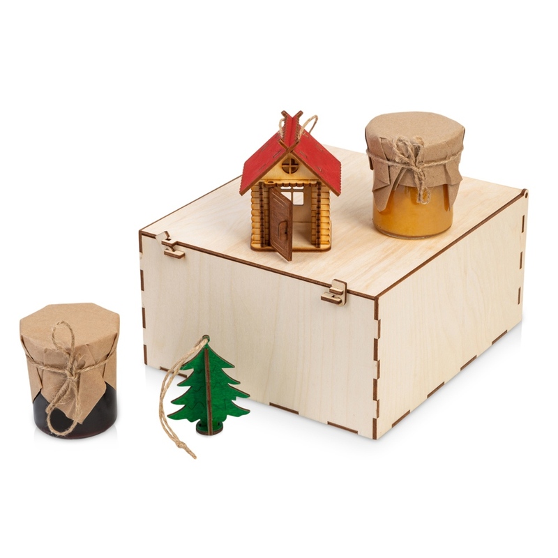 Подарочный набор «Decoration Deluxe» 2.0 с двумя видами варенья, натуральный с логотипом