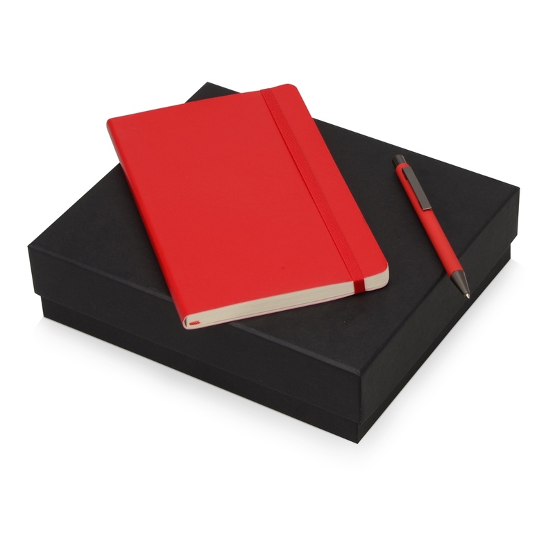 Подарочный набор Moleskine Van Gogh с блокнотом А5 Soft и ручкой, красный с логотипом