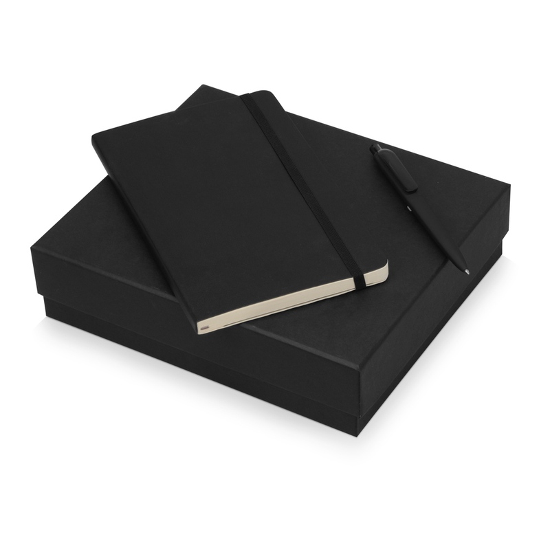Подарочный набор Moleskine Indiana с блокнотом А5 Soft и ручкой, черный с логотипом