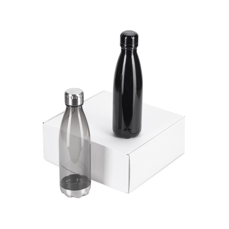 Подарочный набор с термосом и бутылкой «Bottle set», черный с логотипом