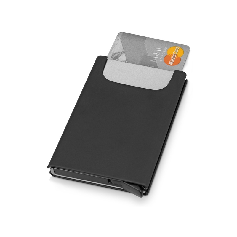 Держатель для карт «Verlass» c RFID-защитой, черный с логотипом