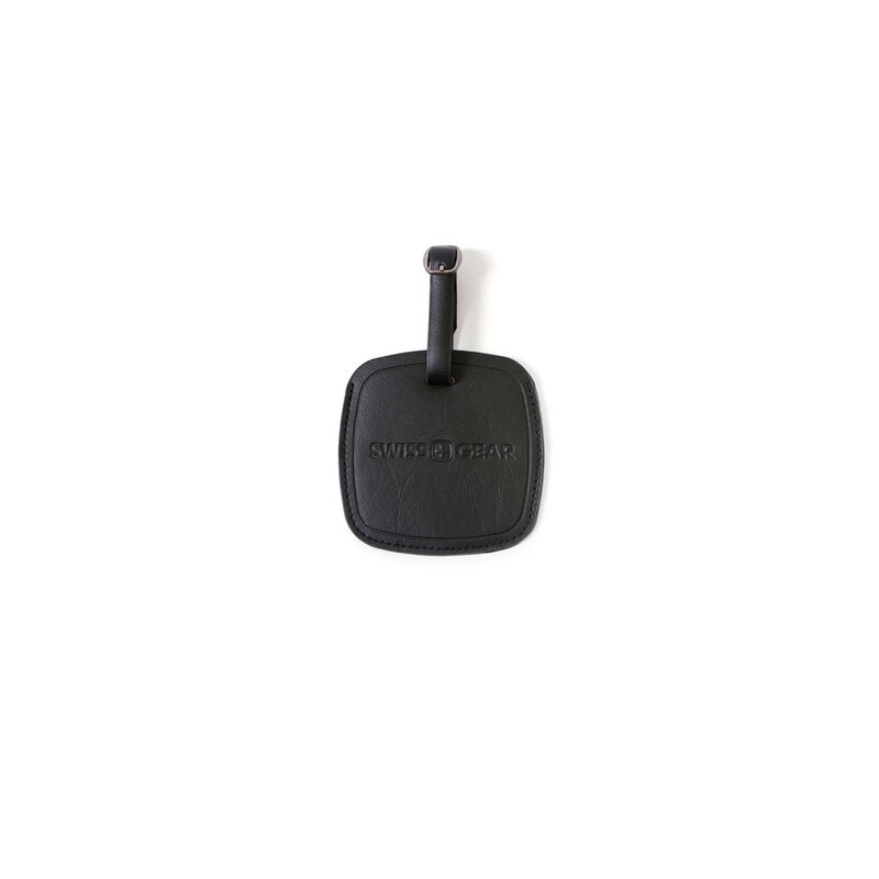 Бирка для багажа SWISSGEAR, ПВХ, 10,5 x 0,4 x 10,5 см, черный с логотипом