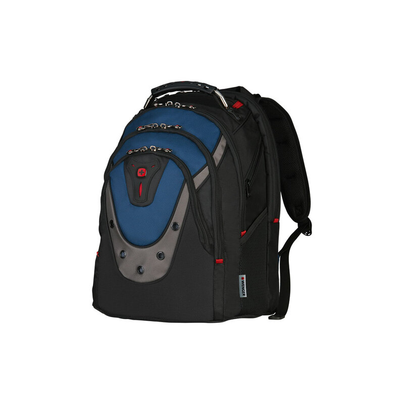Рюкзак Ibex WENGER 17", черный/синий, полиэстер/ПВХ, 37 x 26 x 47 см, 23 л с логотипом