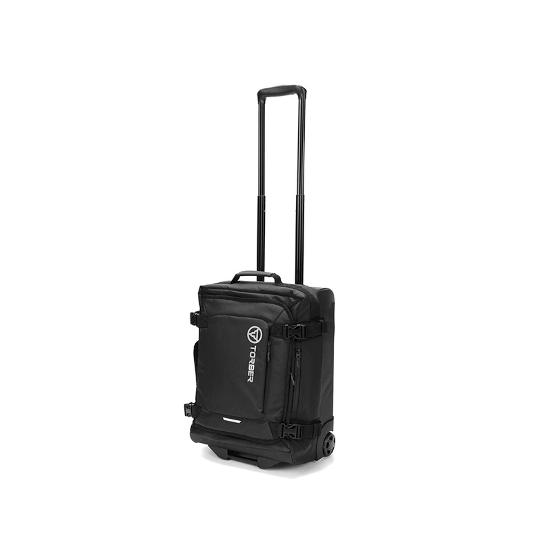 Сумка на колесах TORBER РИТМ, черный, полиэстер 900D с PU покрытием, 47 х 34 х 21,5 см, 32 л с логотипом