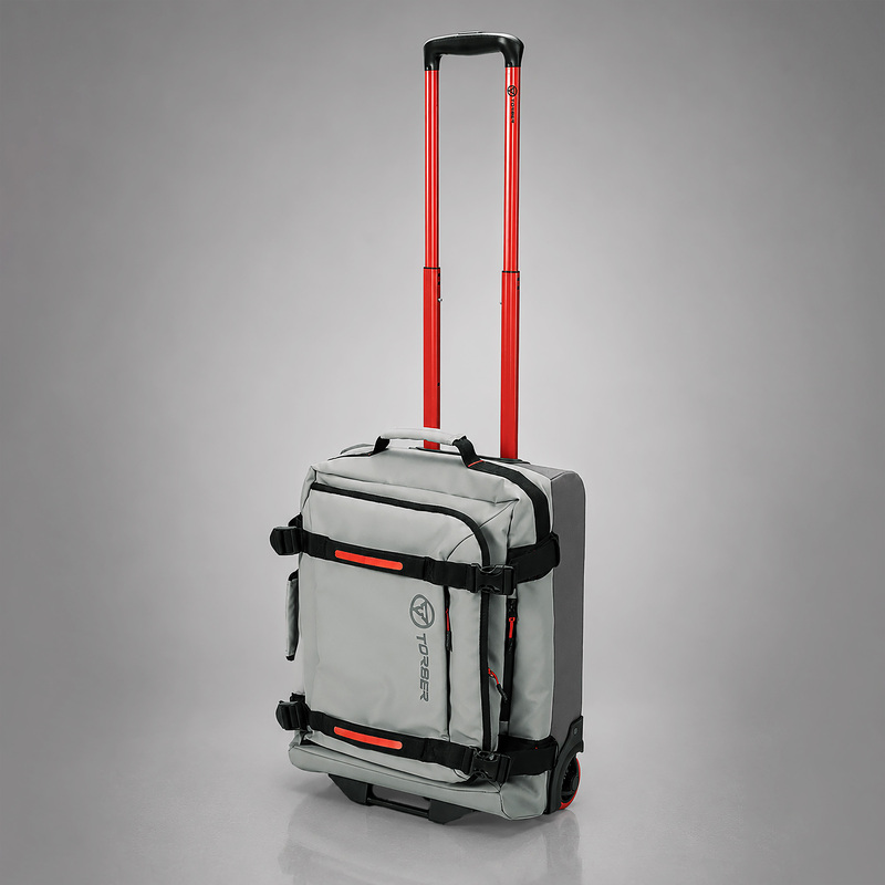 Сумка на колесах TORBER РИТМ, серый, полиэстер 900D с PU покрытием, 49 x 35,5 x 26 см, 35 л с логотипом