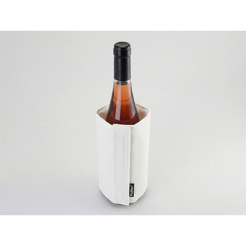 WINE COOLER SATIN WHITE/Охладитель-чехол для бутылки вина или шампанского, белый с логотипом