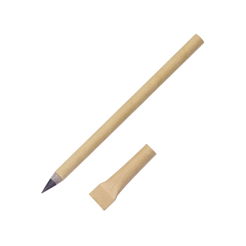 Вечный карандаш из переработанной бумаги "Recycled pencil", натуральный с логотипом