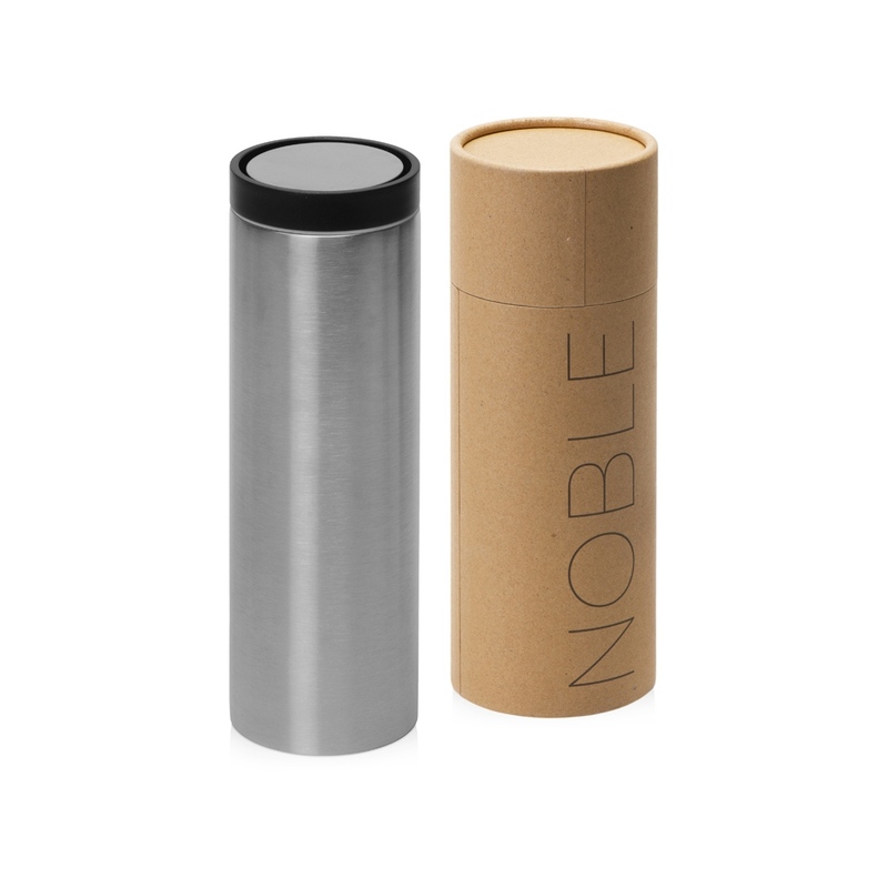 Вакуумная термокружка "Noble" с крышкой 360,Waterline, тубус, серебристый с логотипом