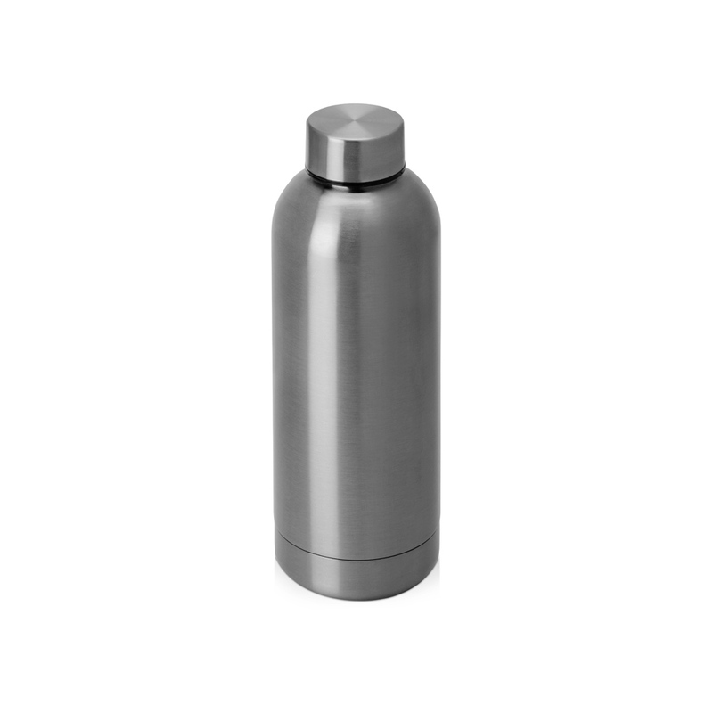 Вакуумная термобутылка "Cask" Waterline, 500 мл, серебристый глянцевый с логотипом