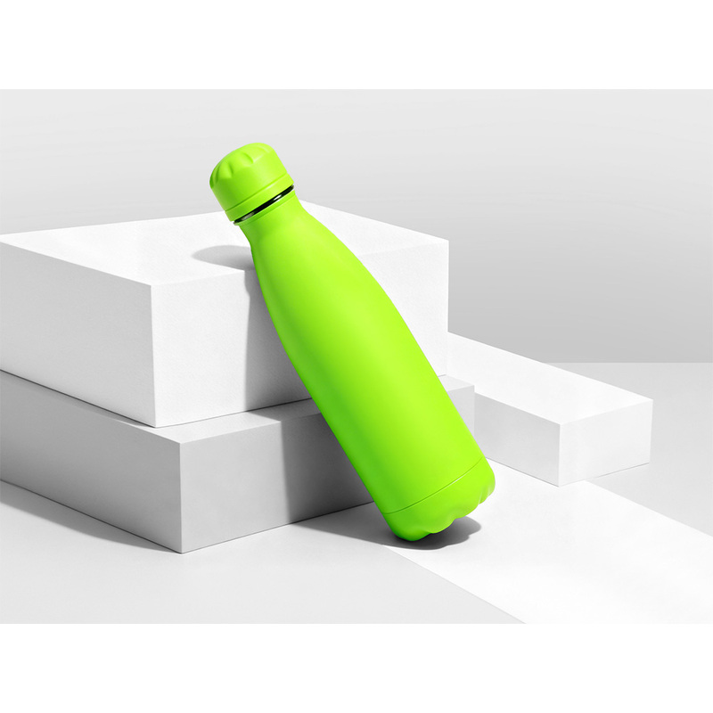 Вакуумная термобутылка "Vacuum bottle C1", soft touch, 500 мл, зеленое яблоко с логотипом