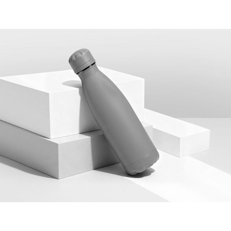Вакуумная термобутылка "Vacuum bottle C1", soft touch, 500 мл, серый с логотипом