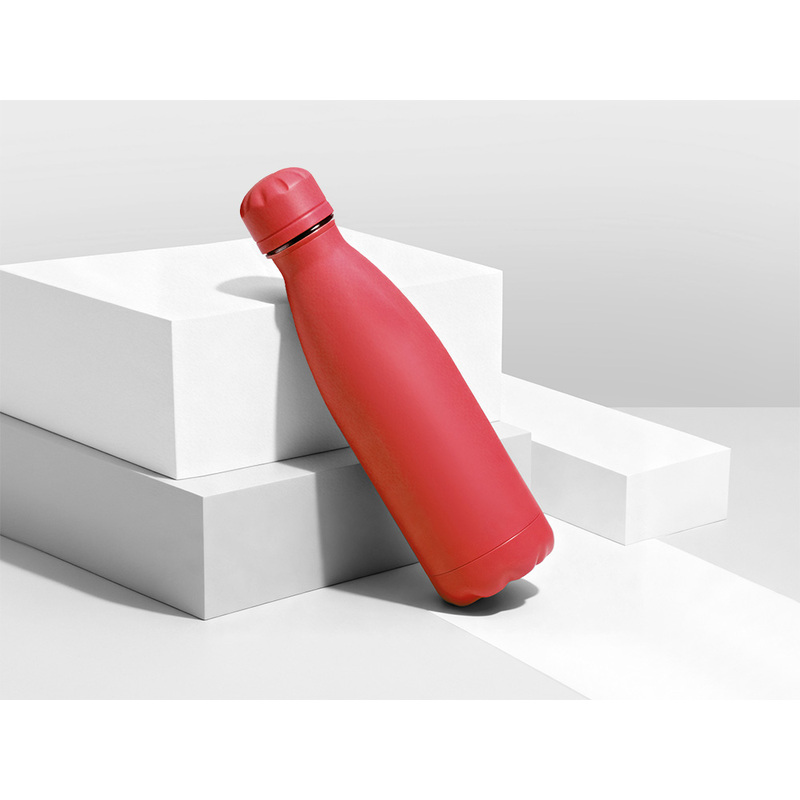 Вакуумная термобутылка "Vacuum bottle C1", soft touch, 500 мл, красный с логотипом