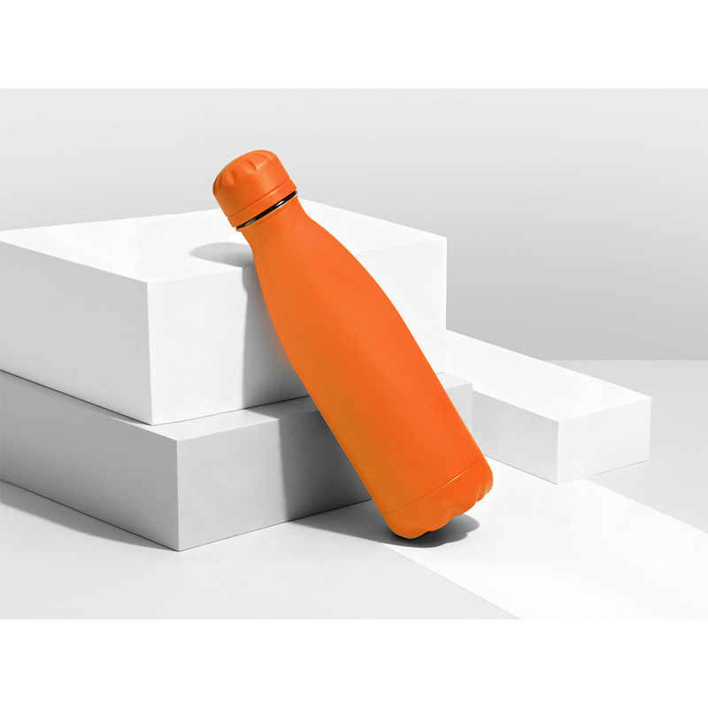 Вакуумная термобутылка "Vacuum bottle C1", soft touch, 500 мл, оранжевый с логотипом
