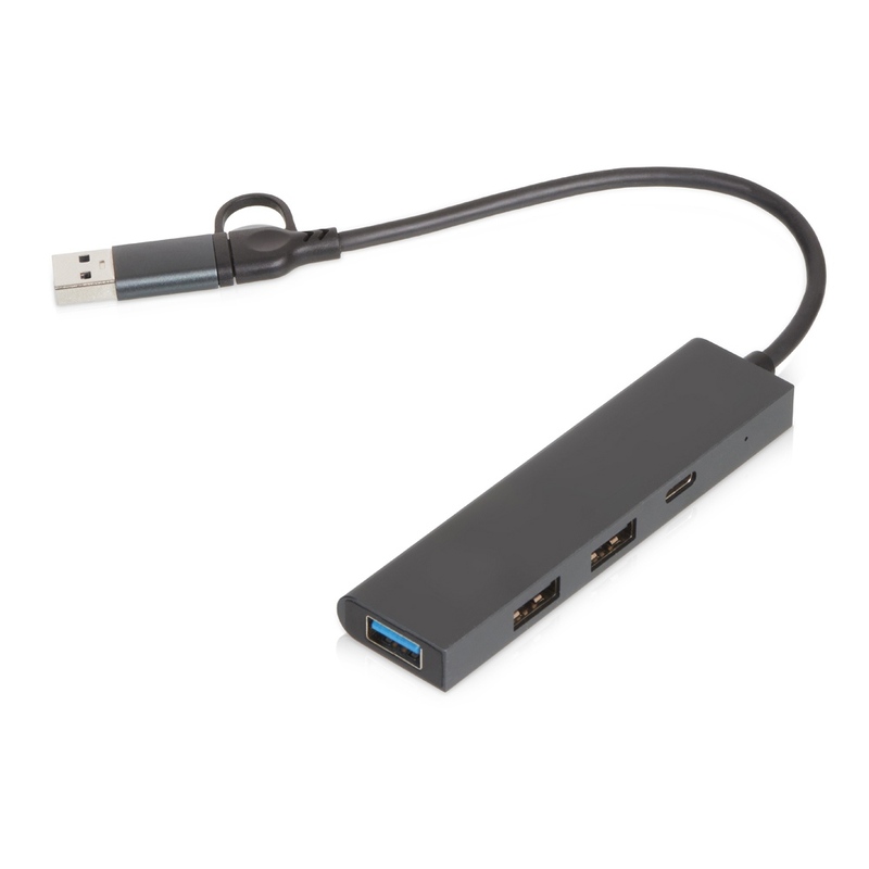 USB-концентратор «Command», серый с логотипом