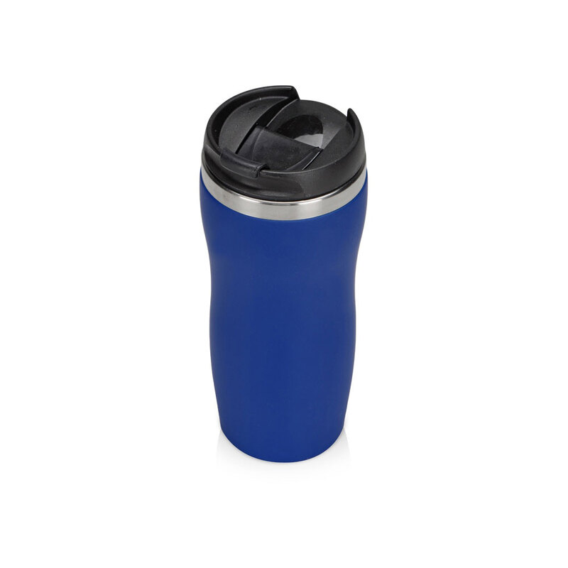 Термокружка "Double wall mug C1", soft touch, 350 мл, синий (Р) с логотипом