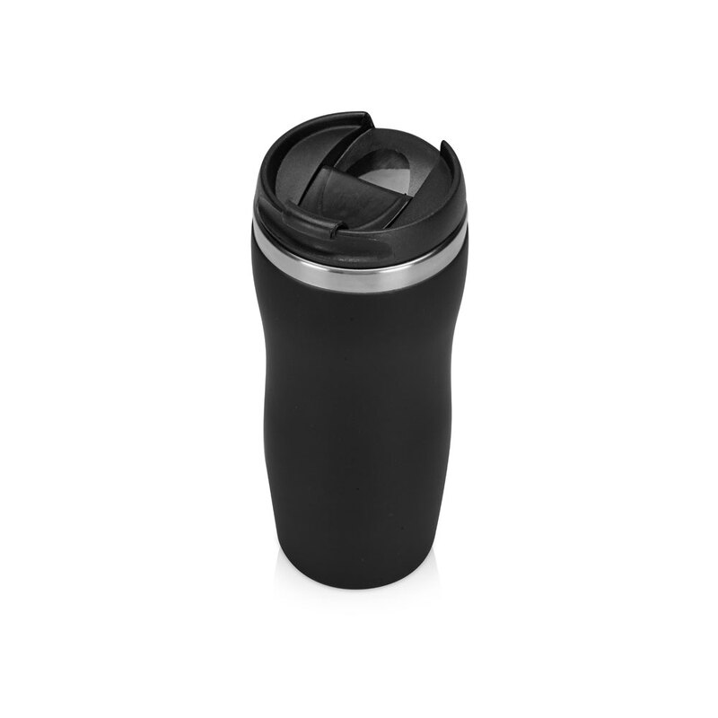 Термокружка "Double wall mug C1", soft touch, 350 мл, черный с логотипом