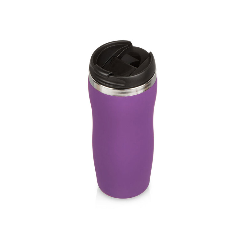 Термокружка "Double wall mug C1", soft touch, 350 мл, фиолетовый с логотипом