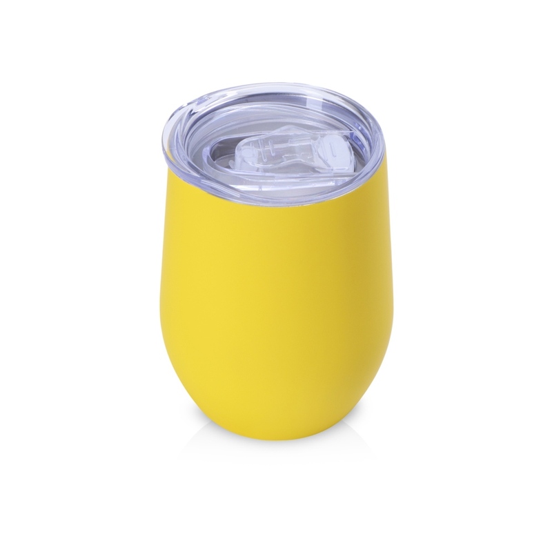 Термокружка "Vacuum mug C1", soft touch, 370мл, желтый с логотипом