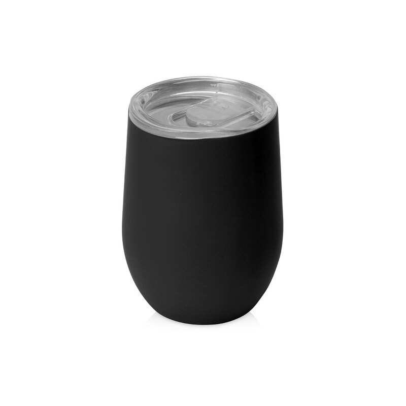 Термокружка Sense Gum soft-touch, 370мл, черный с логотипом