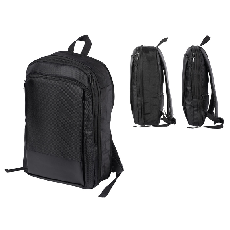 Расширяющийся рюкзак Slimbag для ноутбука 15,6", черный с логотипом