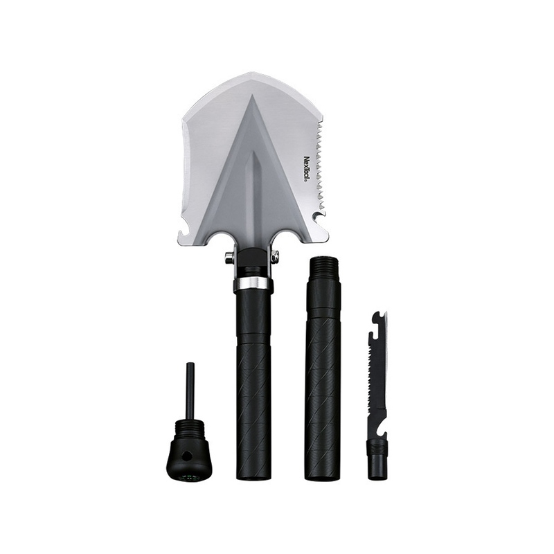 Складная мини лопата Nextool, черная (NE20013) с логотипом