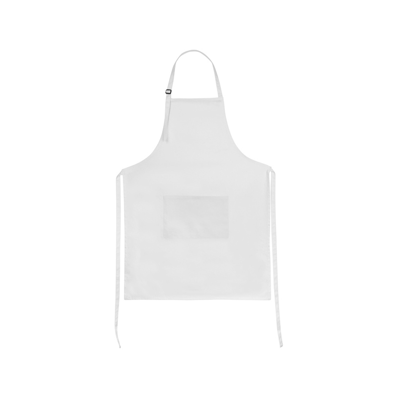 Хлопковый фартук 180gsm, белый с логотипом