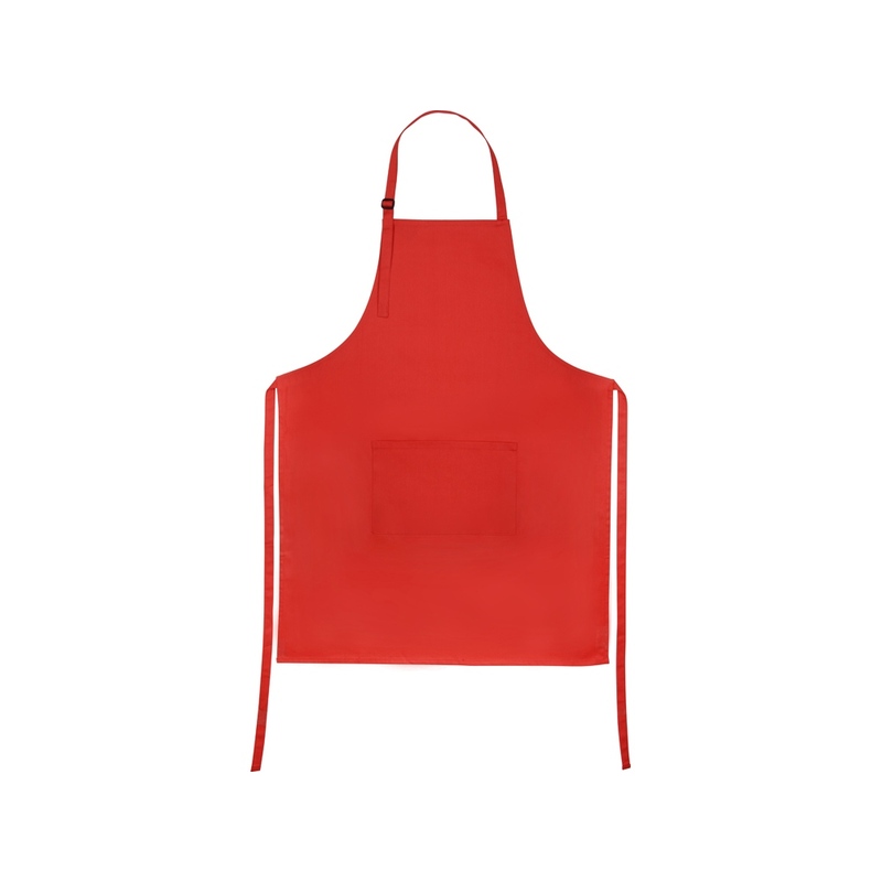 Хлопковый фартук 180gsm, красный с логотипом