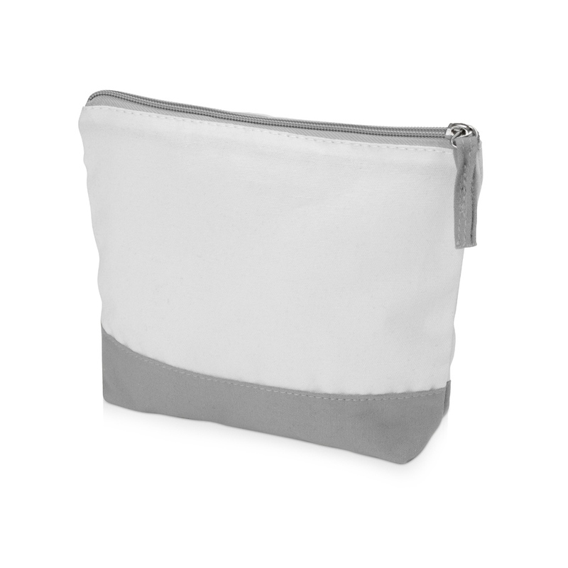 Косметичка хлопковая Cotton, серый (P) с логотипом